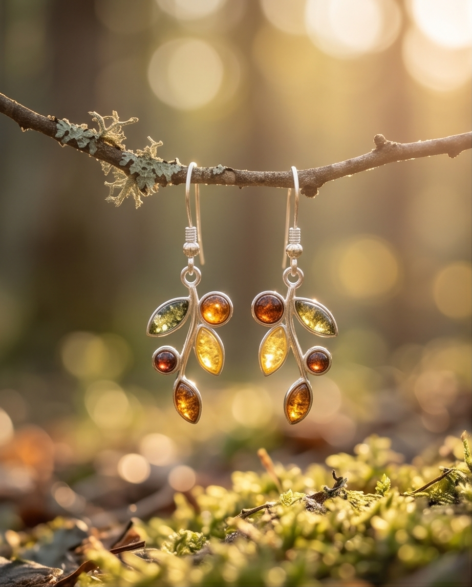 Ohrschmuck aus Bernstein & 925er Silber