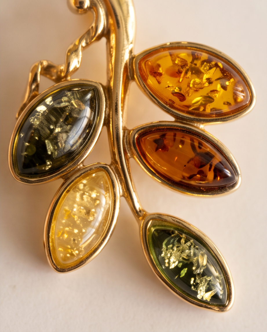 Amber Blossom Collection – Filigraner Bernstein-Anhänger