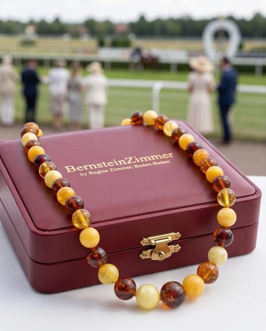 Exklusives Bernstein-Collier „Royal Harmony“ – Luxuriöse Rarität aus bunten Bernstein-Kugeln