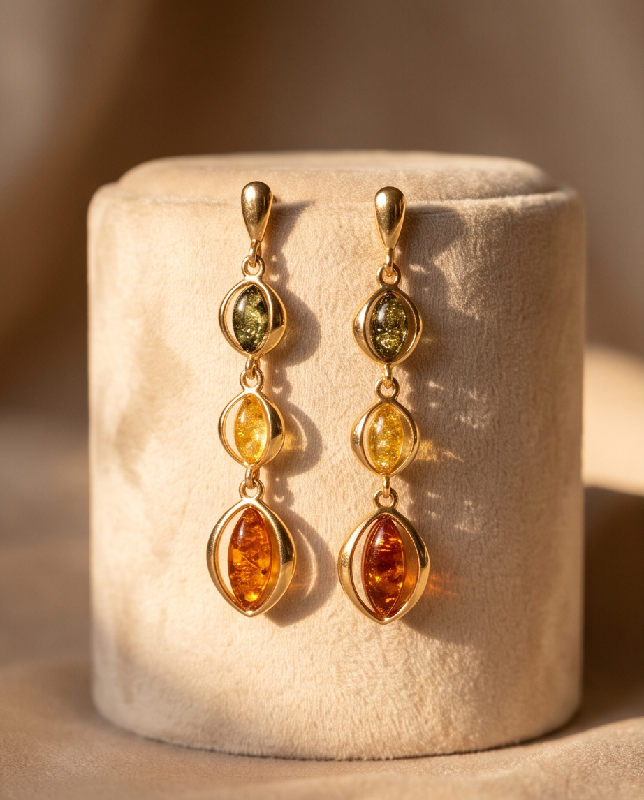 Ohrringe „Trio Élégance“ – 925 Silber vergoldet