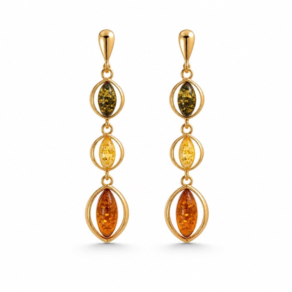 Ohrringe „Trio Élégance“ – 925 Silber vergoldet