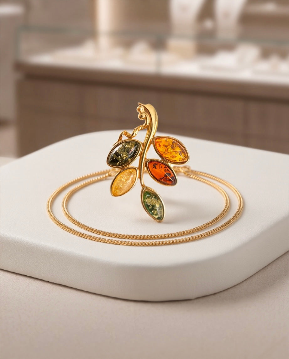 Amber Blossom Collection – Filigraner Bernstein-Anhänger