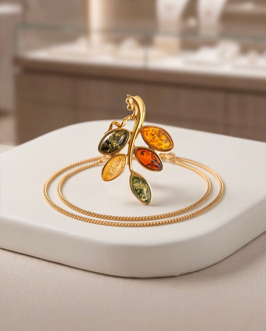 Amber Blossom Collection – Filigraner Bernstein-Anhänger
