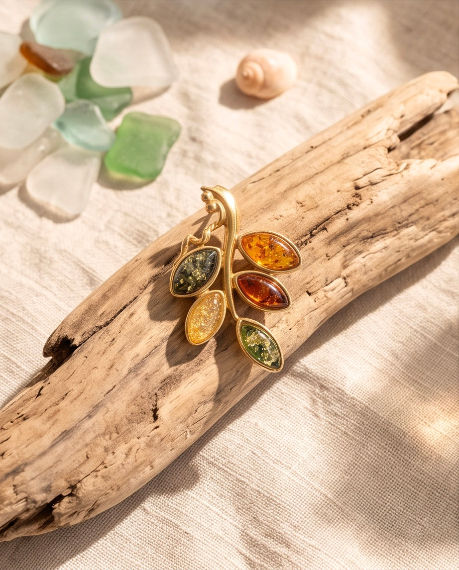 Amber Blossom Collection – Filigraner Bernstein-Anhänger